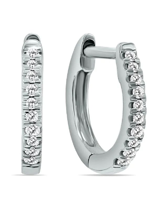 Best hoop earrings with Swarovski crystals for added sparkle and luxury-1/4Ct Tw Round Out Only Hoops