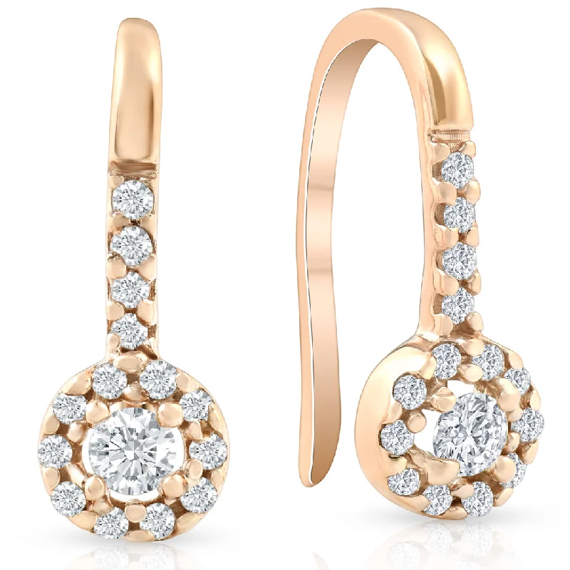 Best hoop earrings with floral designs for a feminine and delicate look-1/5ct Diamond Earrings Rose Gold