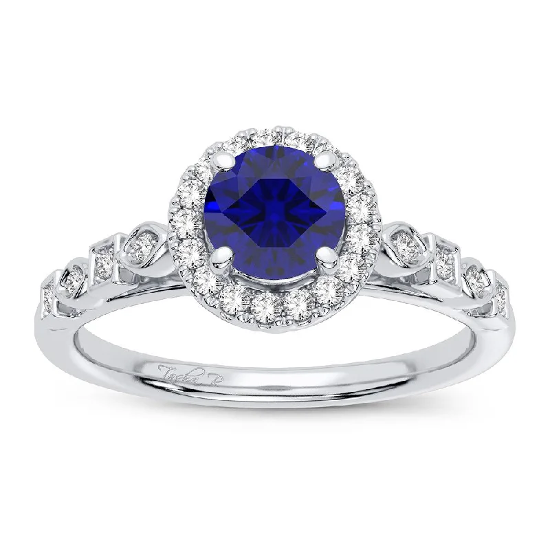 Best hoop earrings with stacked layers for a dimensional and bold look-14K 0.10CT Diamond Sapphire Ring