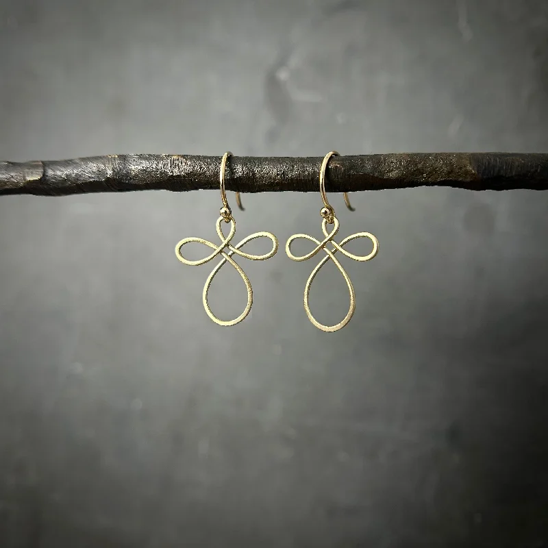 Hoop earrings with floral motifs for a feminine and nature-inspired look-14k Angel Earrings