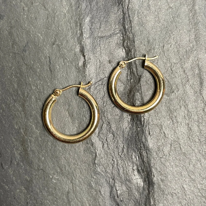 Hoop earrings with rhinestone-studded rims for a glamorous touch-14k 3x20mm Hoop Earrings