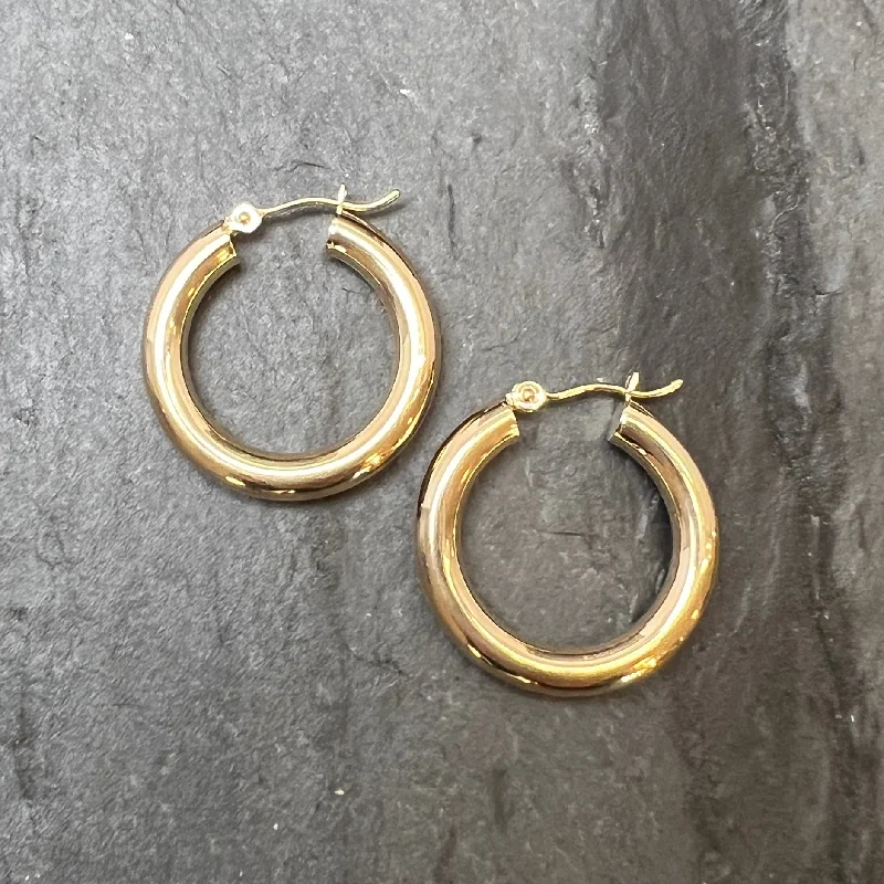 Hoop earrings with infinity loop designs for a continuous and eternal shape-14k 4x25mm Hoop Earrings