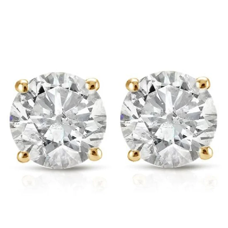 Best hoop earrings with asymmetrical designs for a fashion-forward, avant-garde look-7/8ct Diamond Studs 14K Yellow Gold