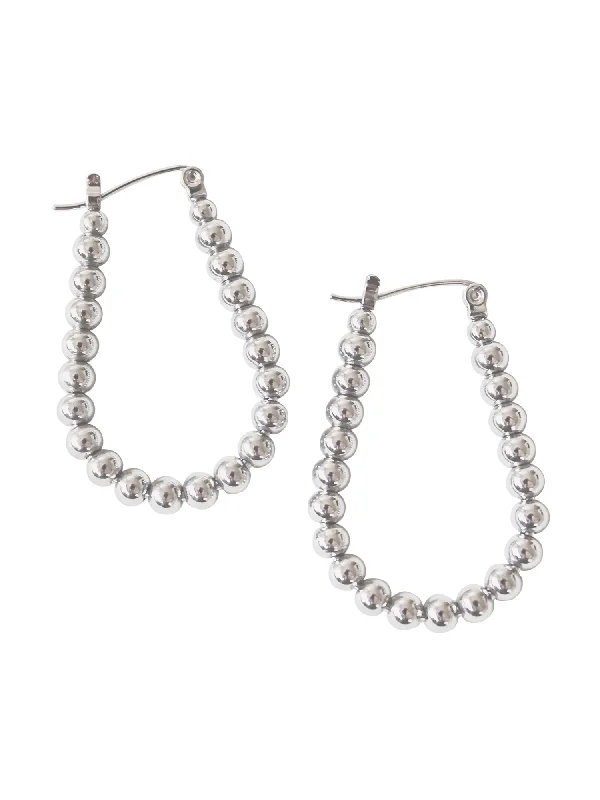 Classic hoop earrings with a thin profile for a sleek and subtle style-Adda Hoops Silver