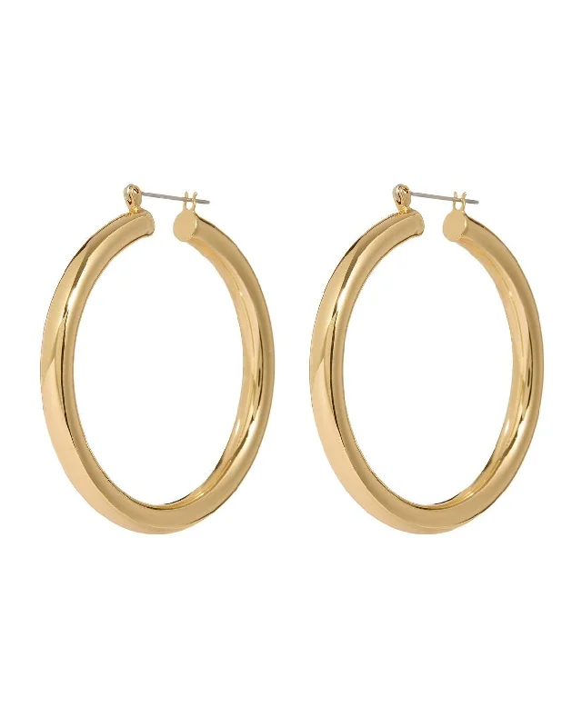 Hoop earrings with satin finishes for a smooth and elegant appearance-Amalfi Tube Hoops- Gold