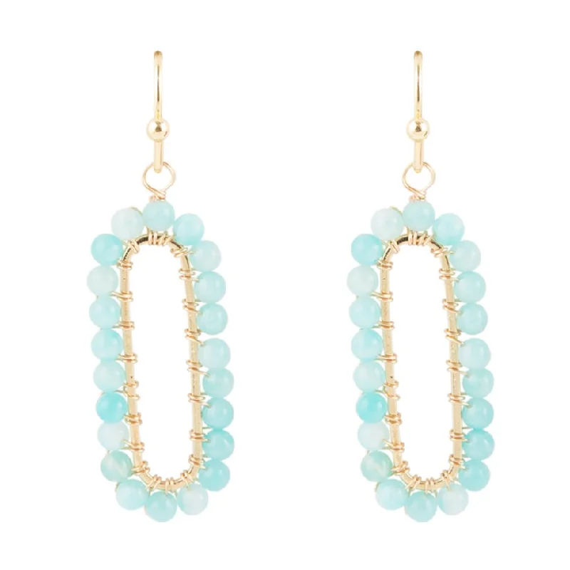 Hoop earrings with tortoiseshell designs for a chic and classic style-Teal Agate Endless Loop Earrings