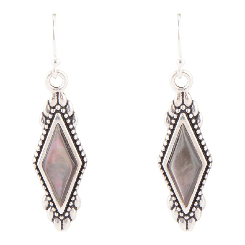 Hoop earrings with snake print designs for an edgy, wild appearance-Anemone Black Pearl Earring