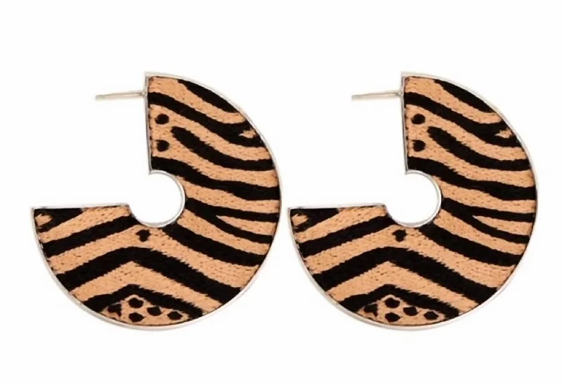 Best hoop earrings with detachable studs for a versatile and adjustable accessory-Animal Mega Hoop In Nude Zebra