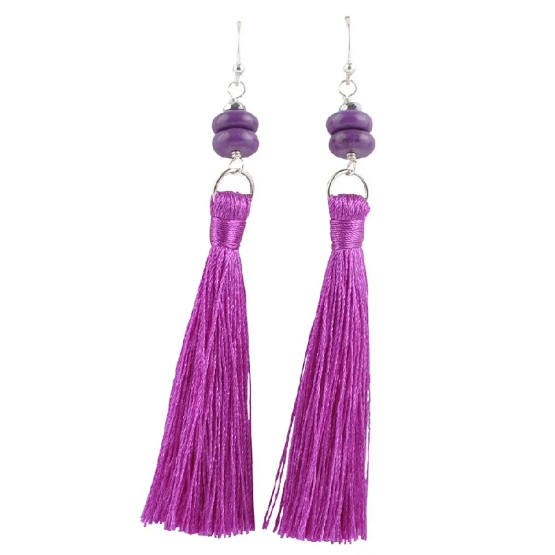 Best hoop earrings with Swarovski crystals for added sparkle and luxury-BeTasseled Earring-Purple Magnesite