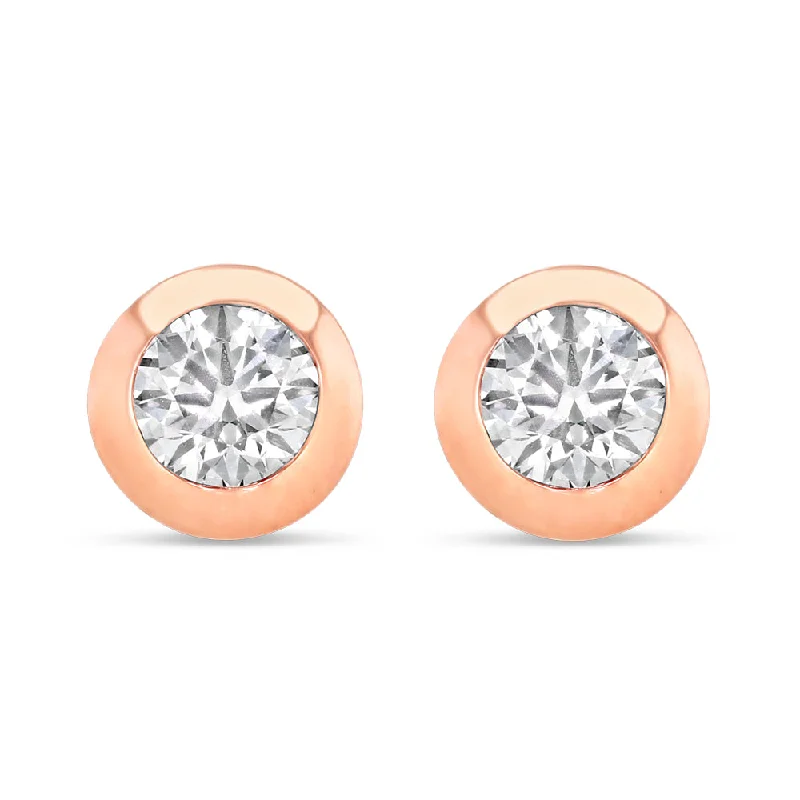 Hoop earrings with textured gold for a refined and sophisticated aesthetic-Faint Pink Diamond Studs (0.50 tcw)