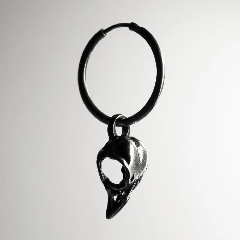 Best hoop earrings with matte finish for a sophisticated, understated design-Bird Skull earring