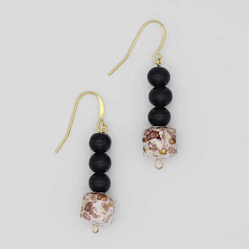 Best hoop earrings with sparkling cubic zirconia for a brilliant, budget-friendly effect-Black and Gold Dottie Earrings