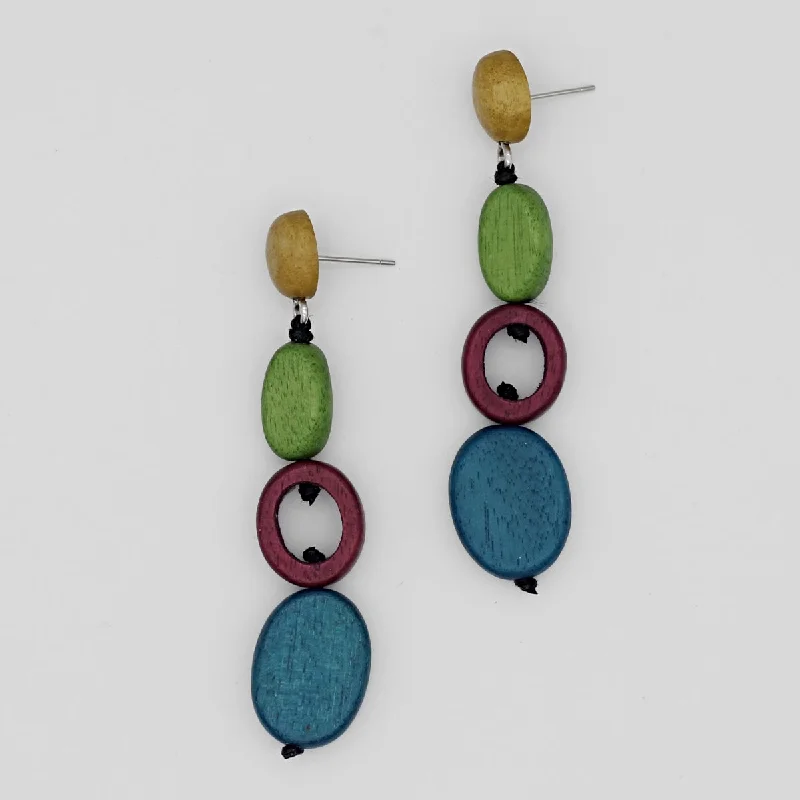 Hoop earrings with abstract shapes for an artistic and creative touch-Blue and Green Shiori Earrings