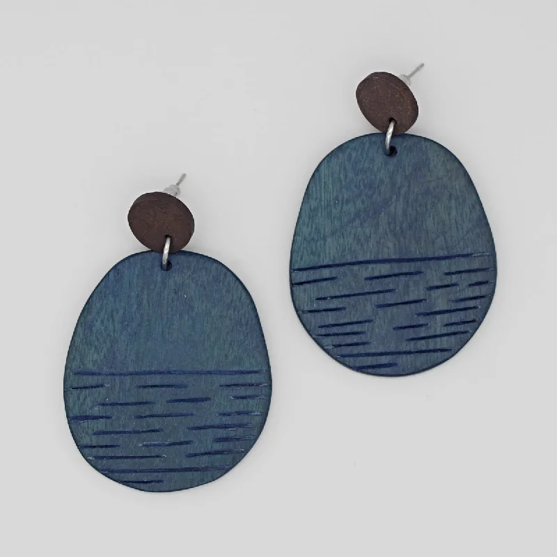 Hoop earrings with open designs for a modern, lighthearted vibe-Blue Channing Earrings