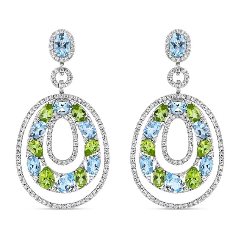 Hoop earrings with oversized designs for a bold, fashion-forward statement-BlueGreen Earrings