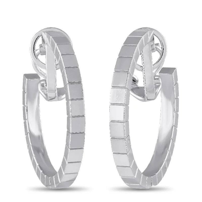 Hoop earrings with resin accents for a bold and colorful design-Cartier Lanires 18K White Gold Hoop Earrings CA01-080524