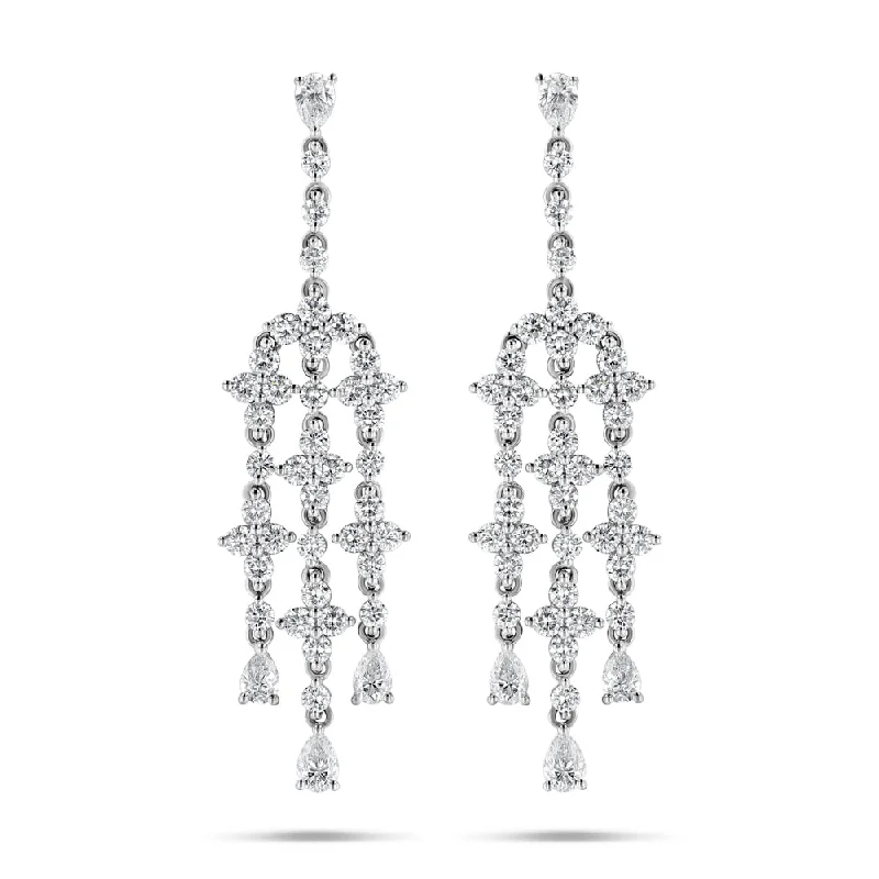 Hoop earrings with braided patterns for a detailed and textured finish-Diamond Chandelier Earrings