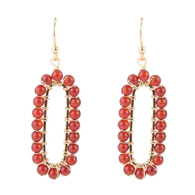 Hoop earrings with multi-tone finishes for a colorful and layered effect-Carnelian Endless Loop Earrings