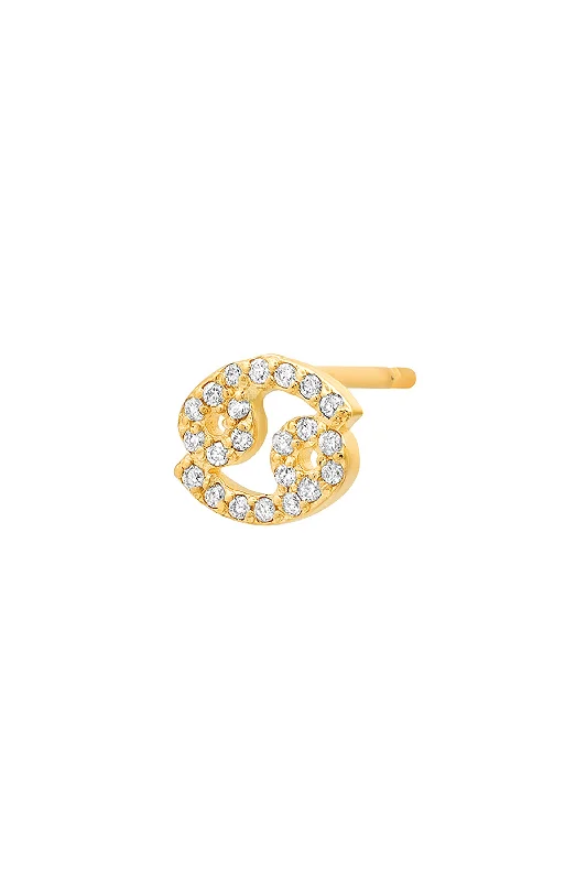 Best hoop earrings with crescent-shaped designs for a bold, moon-inspired style-Diamond Cancer Earring