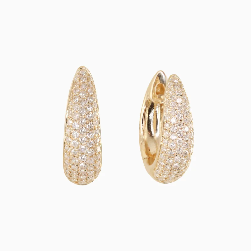 Small hoop earrings for a delicate and understated everyday wear-Diamond Dome Hoops