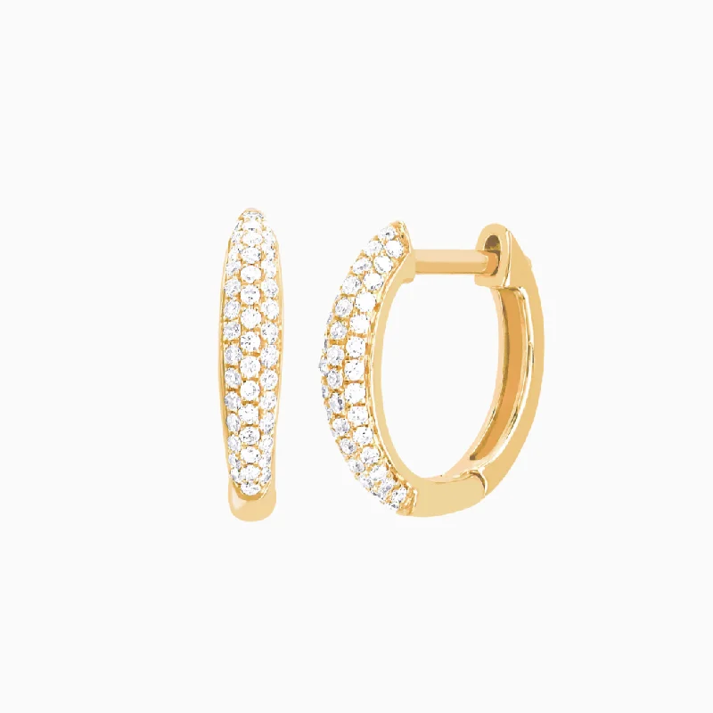 Hoop earrings with open designs for a modern, lighthearted vibe-Diamond Dome Huggie Earring