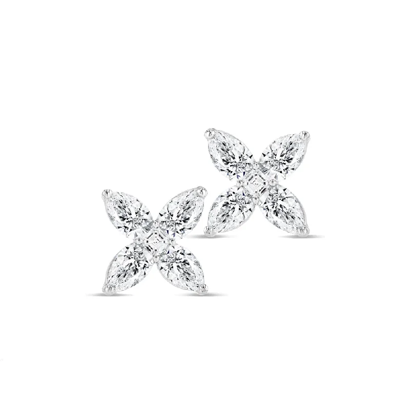 Best hoop earrings with cubic zirconia for a budget-friendly, dazzling look-Diamond Flower Studs