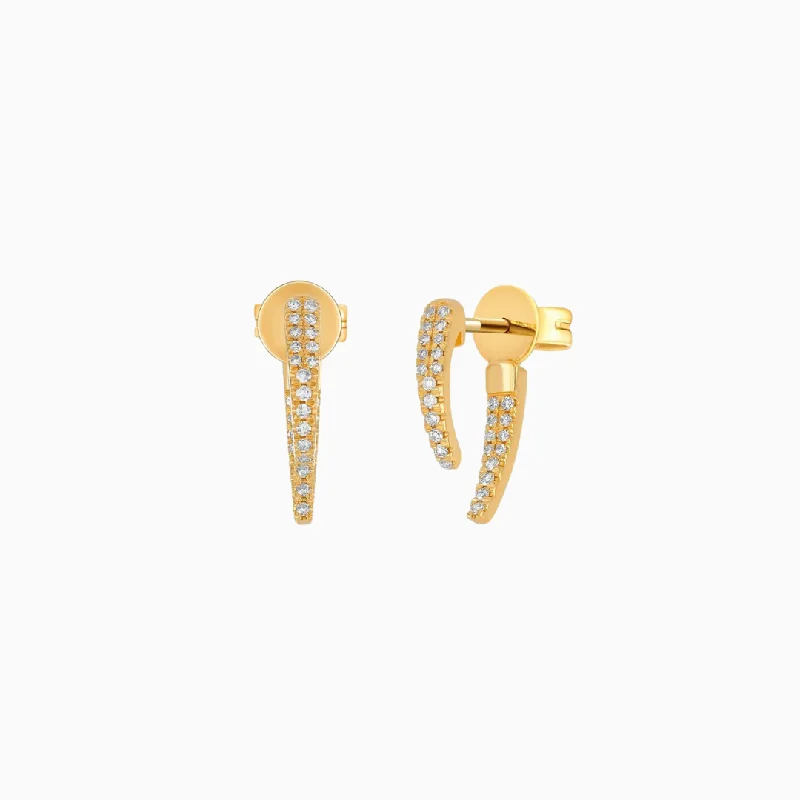 Hoop earrings with pearl accents for a chic and classic style-Diamond Mini Hook Earring