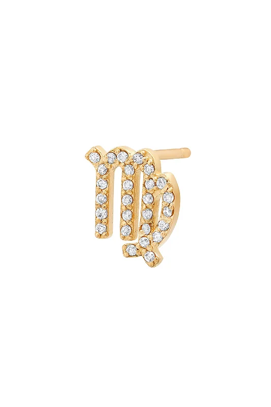 Hoop earrings with twisted metal designs for a dynamic and modern style-Diamond Virgo Earring