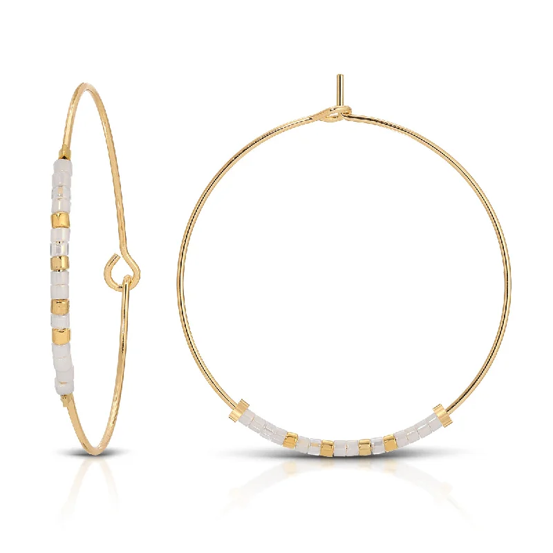 Hoop earrings with resin accents for a bold and colorful design-Faith