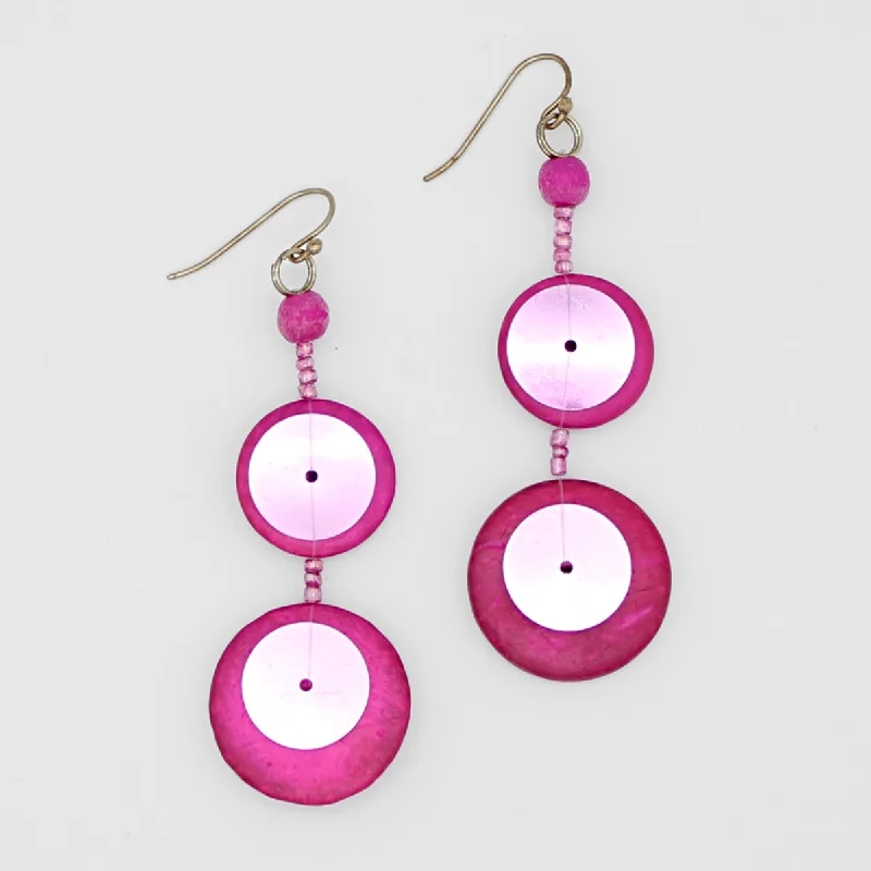 Classic hoop earrings with a thin profile for a sleek and subtle style-Fuchsia Arabella Earrings