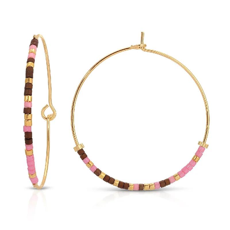 Hoop earrings with a matte finish for a sleek and sophisticated appearance-Gamma Phi