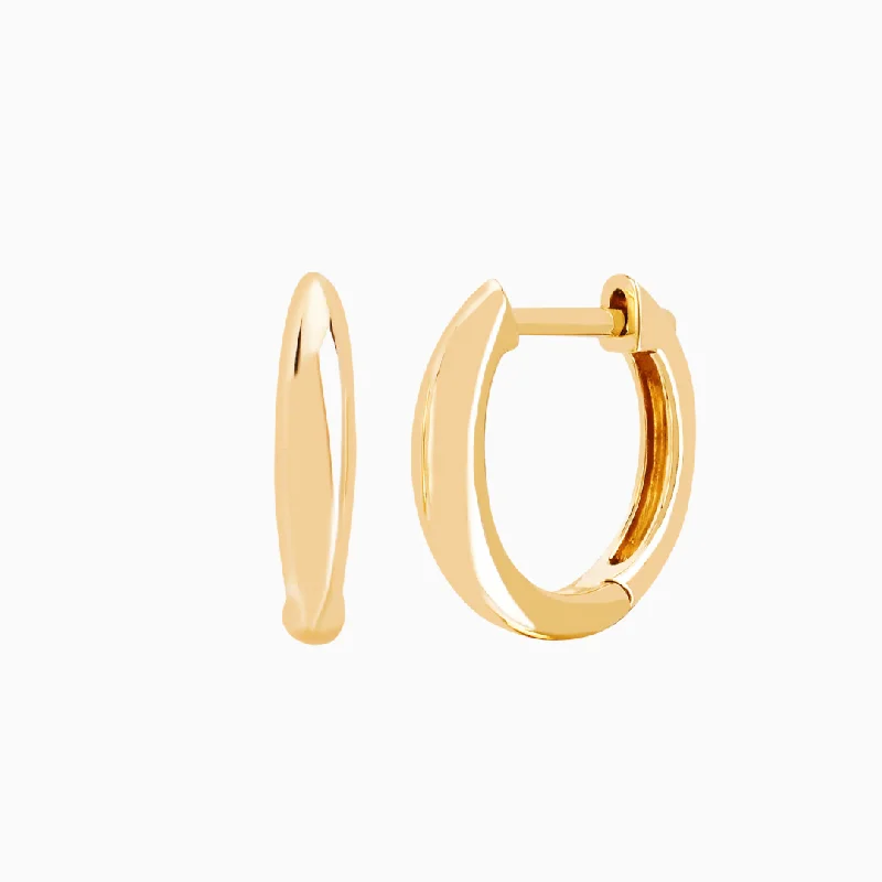 Hoop earrings with dangling charms for a playful and fun look-Gold Dome Huggie Earring