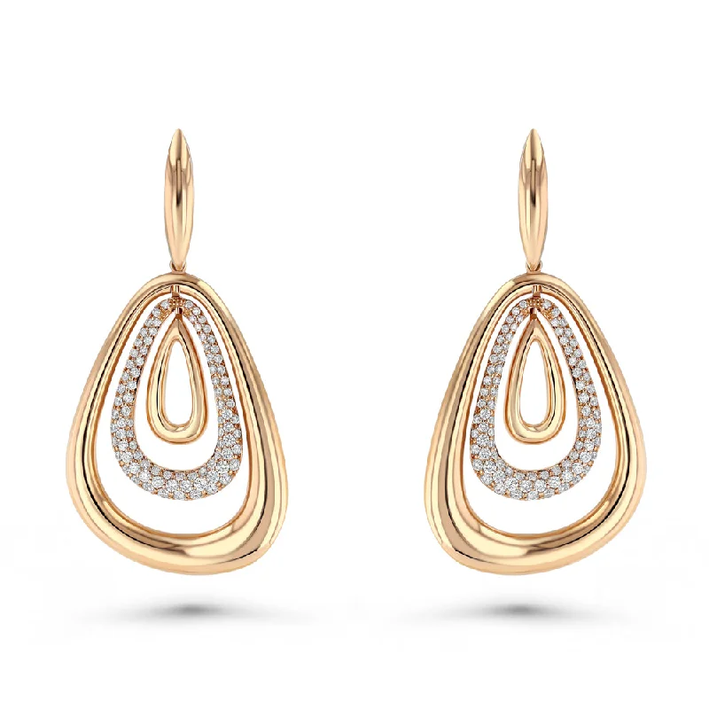 Hoop earrings with removable pendants for a versatile and customizable accessory-Graduated Triple Pear Earrings