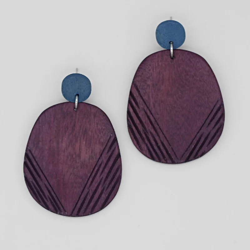 Hoop earrings with stacked layers for a bold and textured design-Purple Channing Earrings