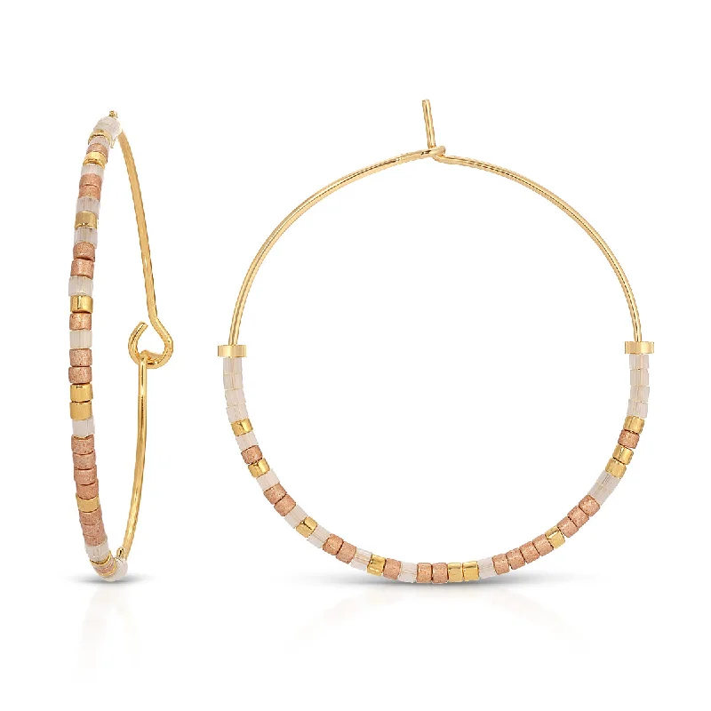 Hoop earrings with multi-tone finishes for a colorful and layered effect-Happy 18th