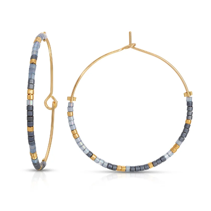 Hoop earrings with colorful beads for a fun and playful vibe-Isaiah 43:18-19