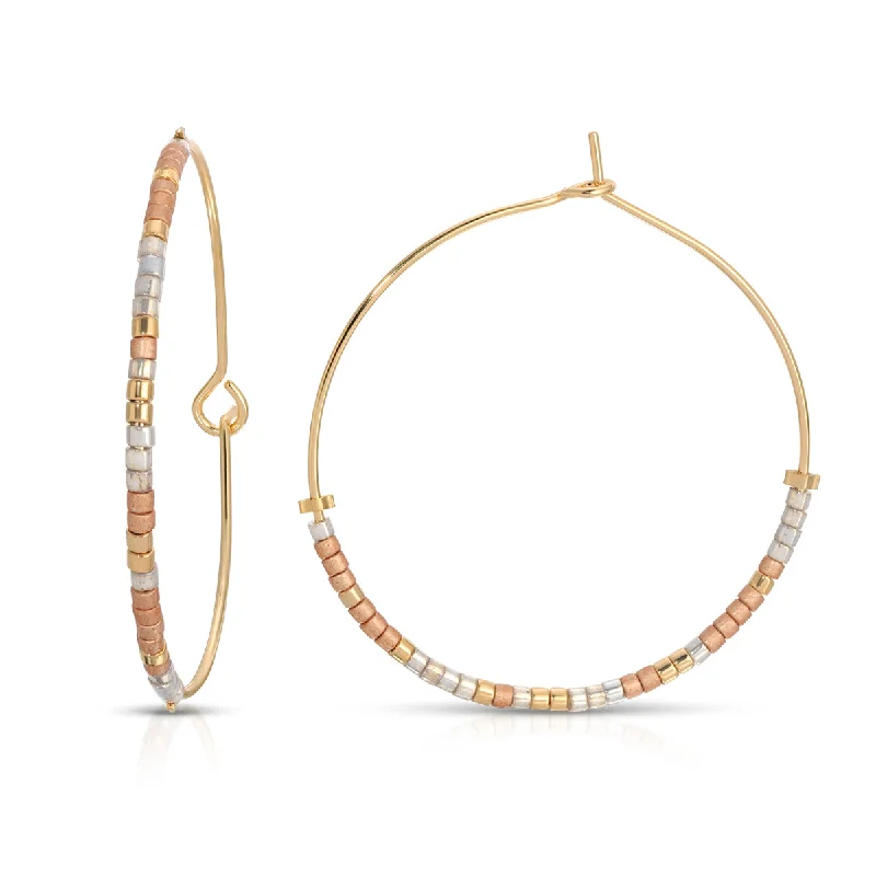 Hoop earrings with hammered textures for a boho-chic and rustic vibe-John 3:16