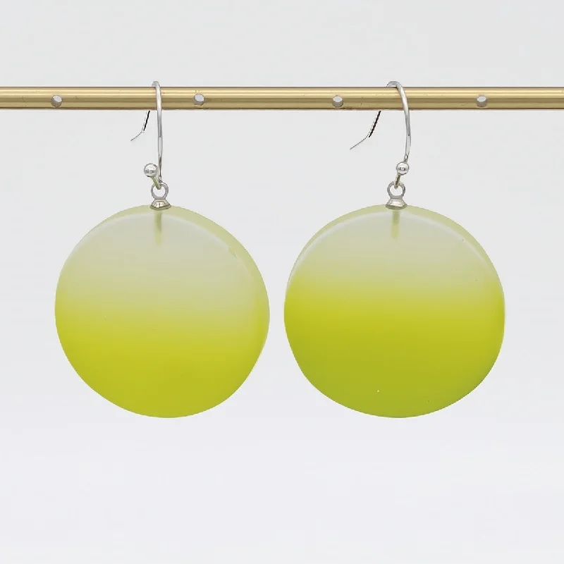 Hoop earrings with a matte finish for a sleek and sophisticated appearance-Lime Fantasy Ombre Earrings