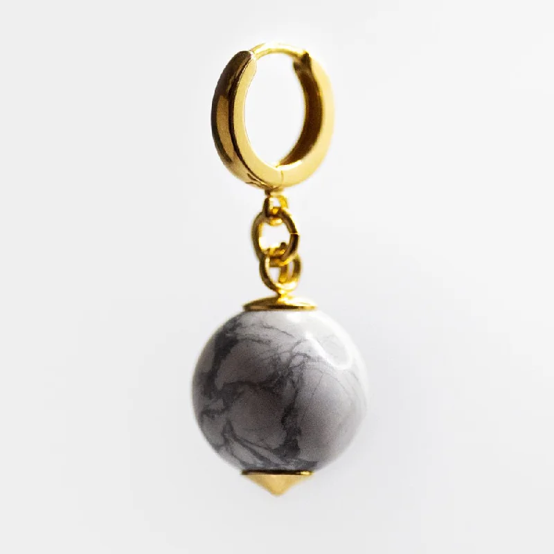 Small hoop earrings for a delicate and understated everyday wear-Marble Sphere earring