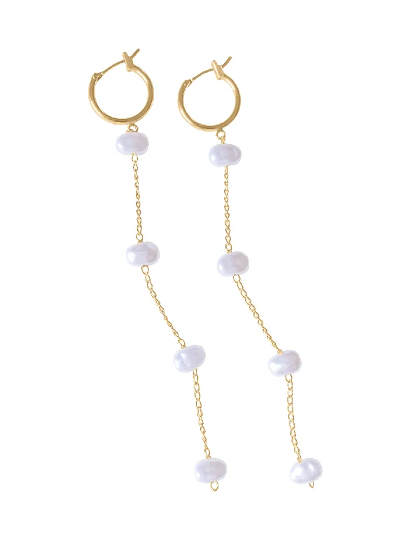 Hoop earrings with infinity loop designs for a continuous and eternal shape-Marlo Pearl Drop Earring