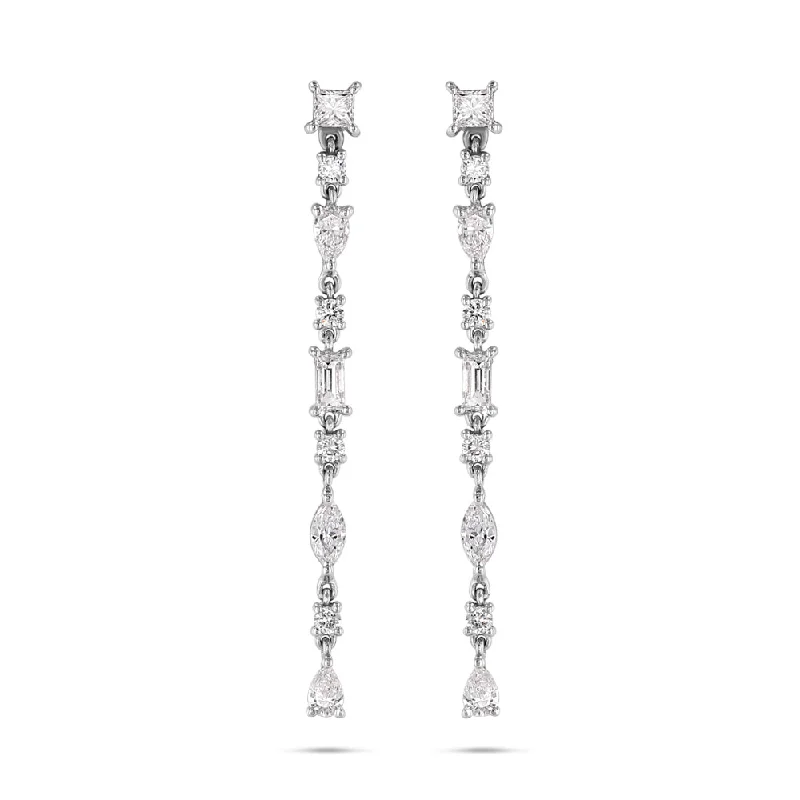 Best hoop earrings with twisted rope designs for a nautical-inspired style-Delicate Multi-Shape Diamond Earrings