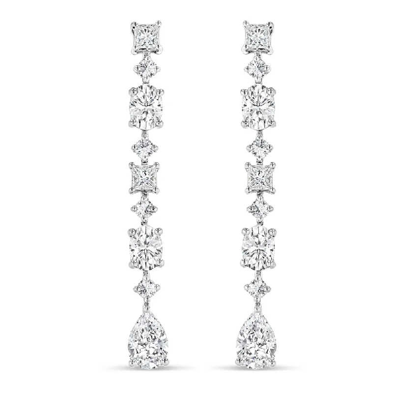 Best hoop earrings with geometric pendants for a modern, chic appeal-Multi-Shape Diamond Earrings