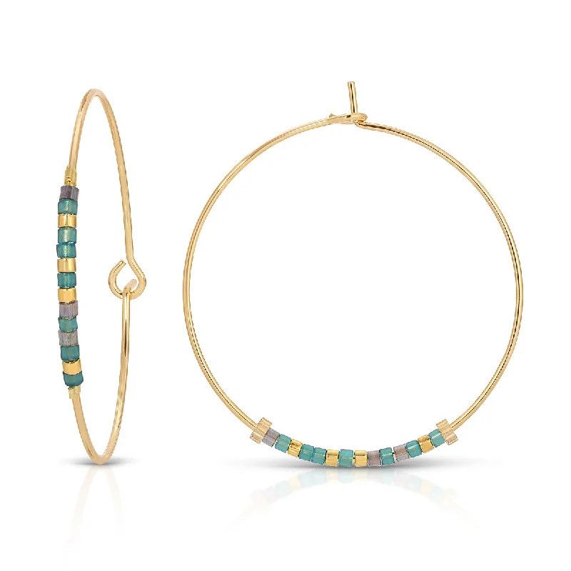 Hoop earrings with multi-tone finishes for a colorful and layered effect-Niece