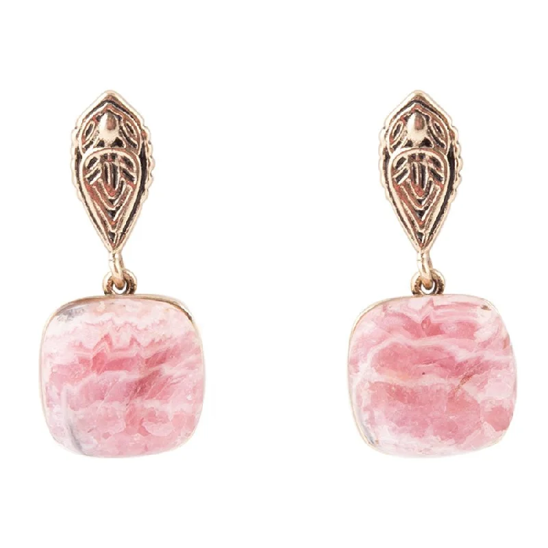 Best hoop earrings with detachable studs for a versatile and adjustable accessory-Ornate Rhodonite Earrings