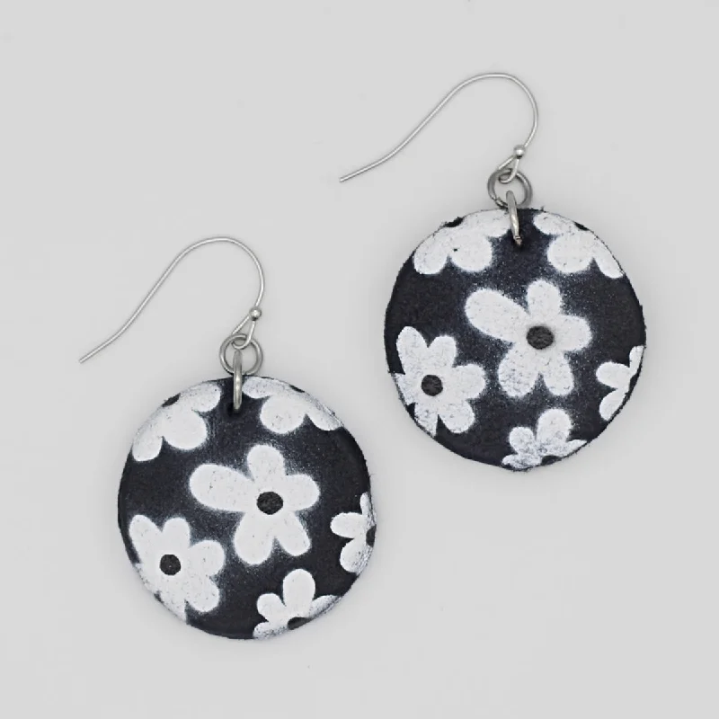 Best hoop earrings with vintage rhinestone embellishments for a retro-glam effect-Paquerette Black and White Earrings