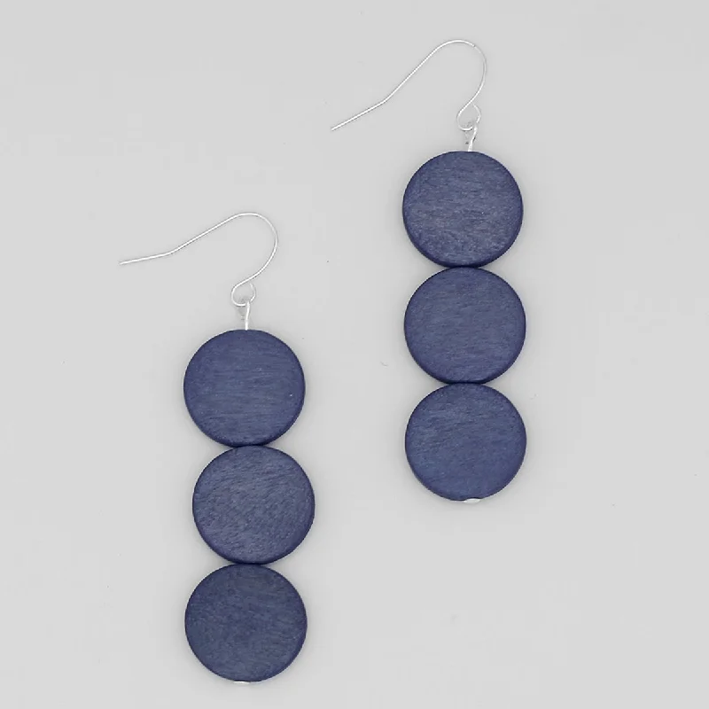 Hoop earrings with luxe velvet finishes for a rich and luxurious touch-Periwinkle Triple Bead Kira Earring