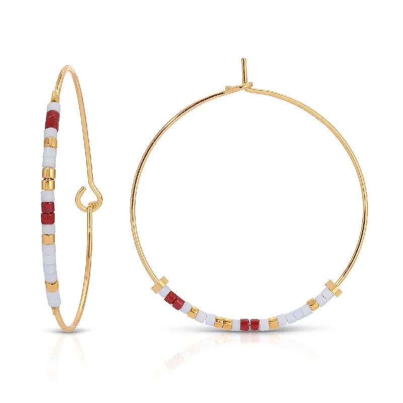 Hoop earrings with faceted crystals for added sparkle and shine-Pi Phi