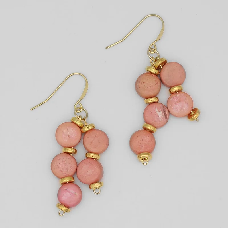 Hoop earrings with colorful beads for a fun and playful vibe-Pink Nicole Dangle Earring