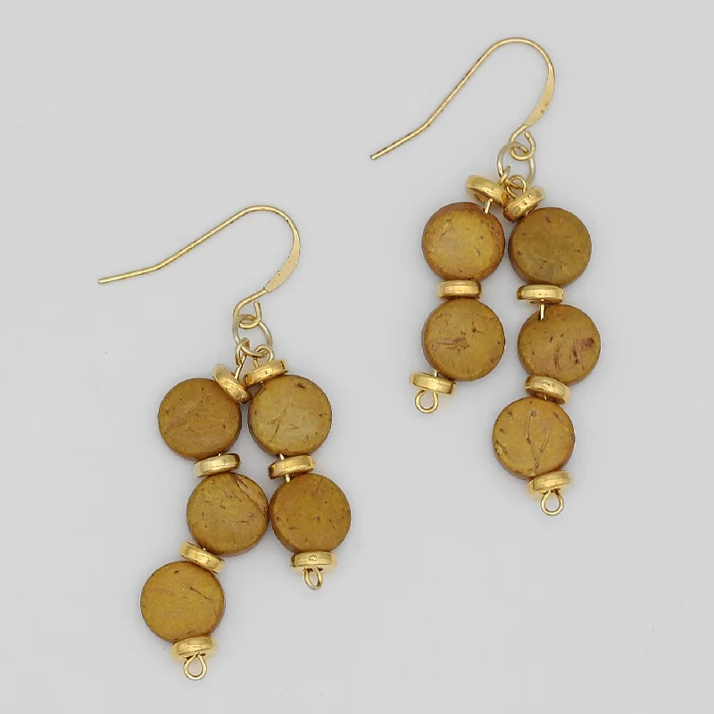 Best hoop earrings with textured silver for a rustic and organic finish-Mustard Nicole Dangle Earring