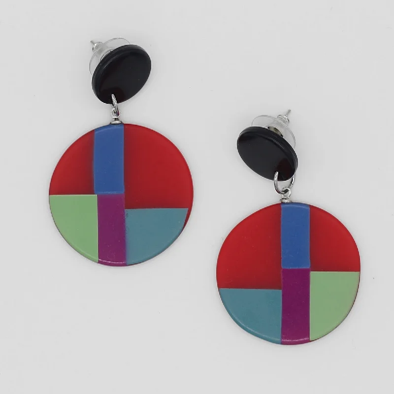 Hoop earrings with abstract shapes for an artistic and creative touch-Red Multi Poppy Earrings